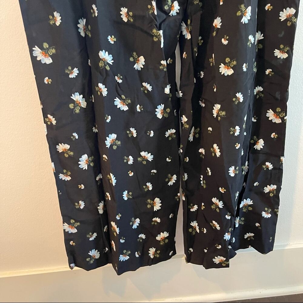 LOFT ANN TAYLOR Jumpsuit Size 0 NWT Romper Floral Tie Back Black Summer Wedding - Picture 13 of 14